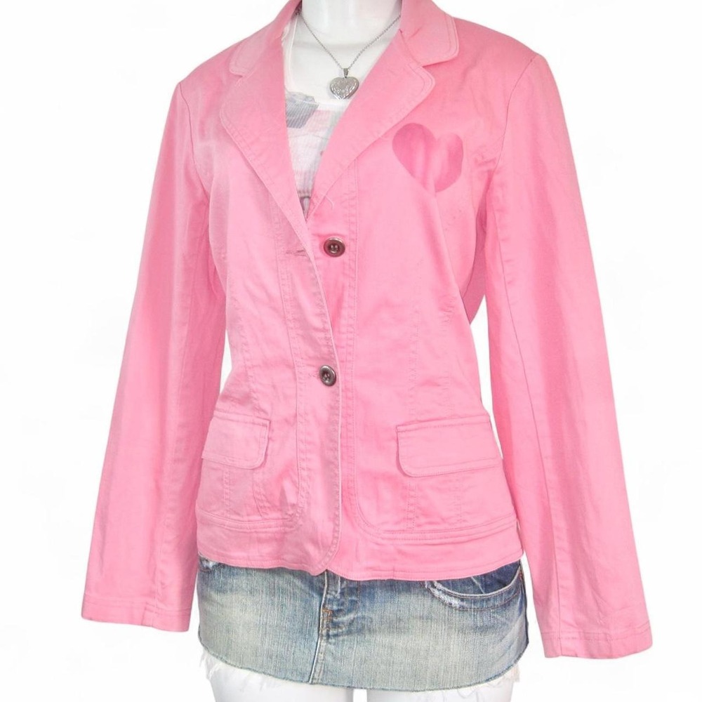 Y2K Limited Too pink heart blazer jacket